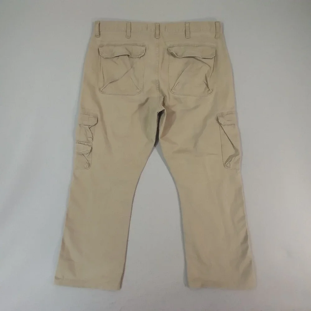 Wrangler cargo pants mens 38 x 30 khaki tan beige cotton outdoor camping hiking